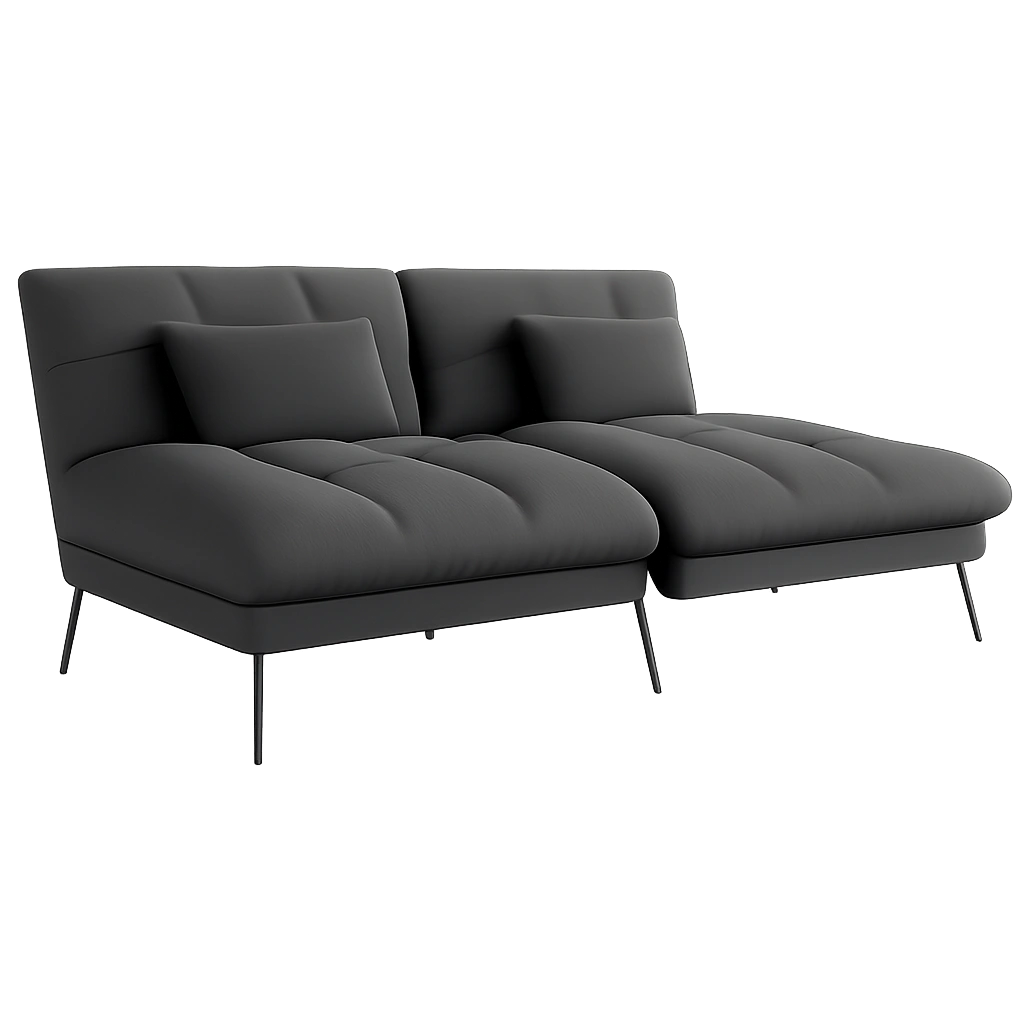COMHOMA 3-Sitzer Schlafsofa mit Verstellbarer Rückenlehne, Schwarz Stoff, Klappsofa für Gäste