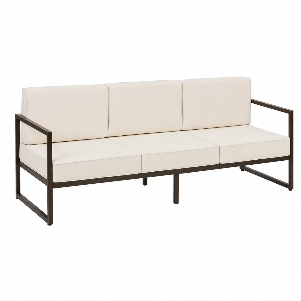 Robuste 3-Sitzer Gartenlounge aus wetterfestem Material für Terrasse und Balkon
