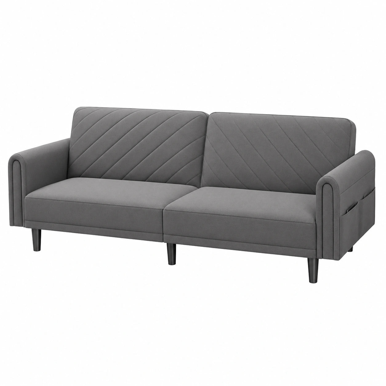 Komfortables Schlafsofa für 2-3 Personen, 200cm Breite, Verstellbare Rückenlehne, Dunkelgrau, Perfekt für Wohnzimmer