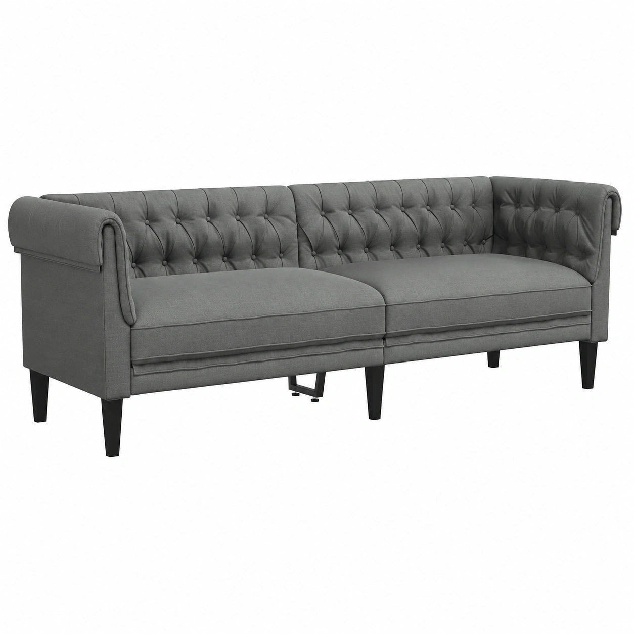 Chesterfield 3-Sitzer Sofa mit Polsterung in Dunkelgrau für das Wohnzimmer