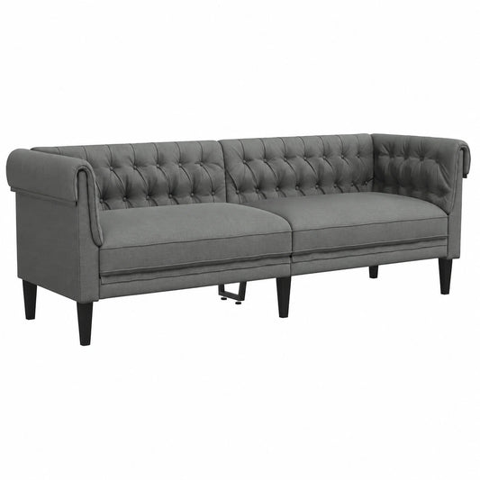 Chesterfield 3-Sitzer Sofa mit Polsterung in Dunkelgrau für das Wohnzimmer