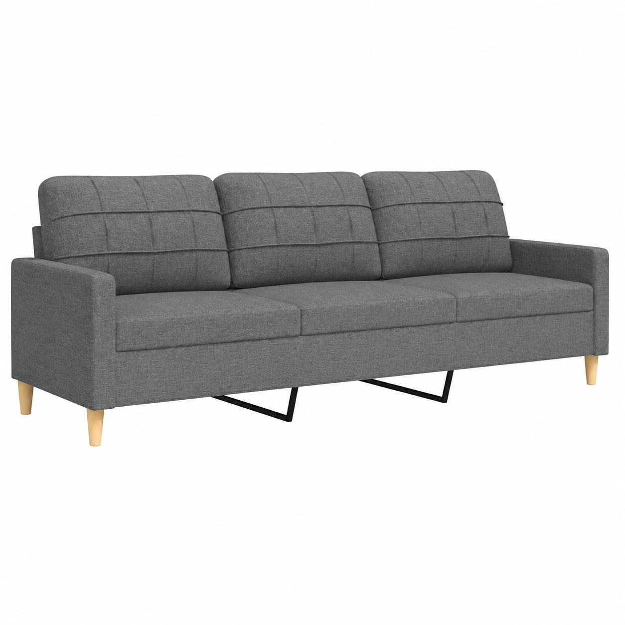 Modernes 3-Sitzer Schlafsofa mit Metallrahmen, Dunkelgrau