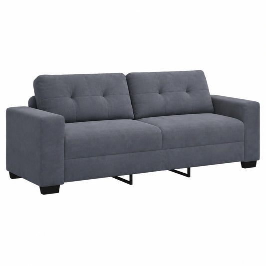 Elegantes 3-Sitzer-Sofa aus Samt in Dunkelgrau, 220x78x80 cm