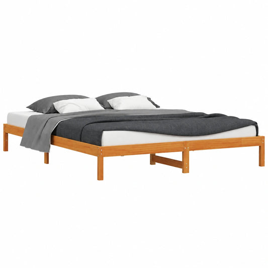 Modernes Kiefernholzbett 200 x 220 cm mit Stauraum und Nachttischen