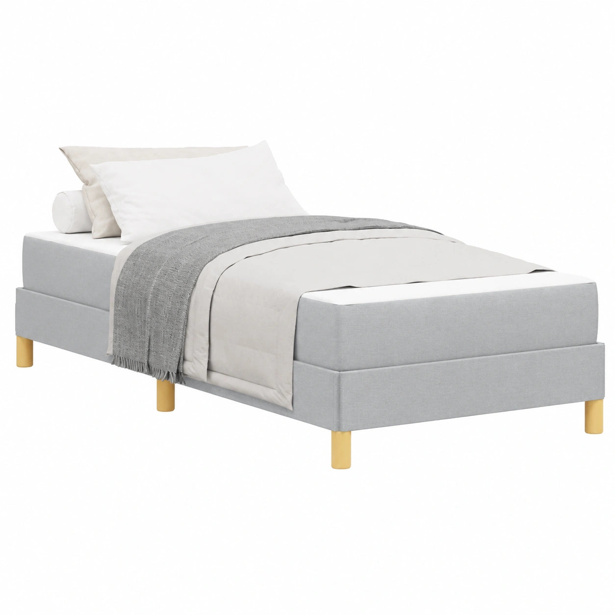 Elegantes Boxspringbett Hellgrau 90x200 cm mit Taschenfederkernmatratze und Lattenrost
