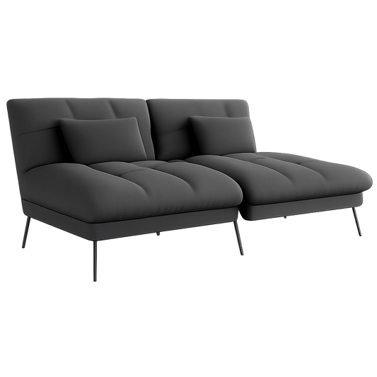 COMHOMA 3-Sitzer Schlafsofa mit Verstellbarer Rückenlehne, Schwarz Stoff, Klappsofa für Gäste