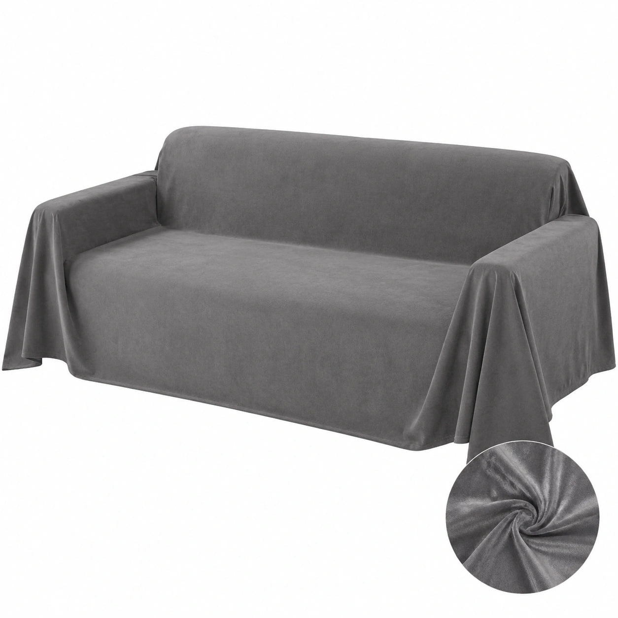 Loiion Kratzfester Sofabezug für Katzen und Hunde - Wasserdichter, Rutschfester Sofaschutz, Ideal für Haustiere und Kinder, 300x230cm, Grau