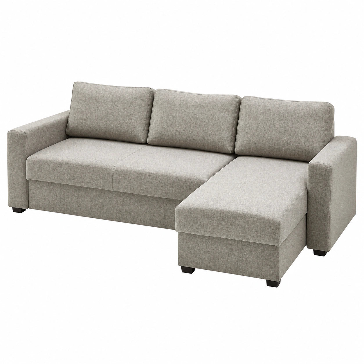Bequemes DUBLIN Schlafsofa mit Bettfunktion, Federkern und Stoff in Warmem Grau, 150x234x89 cm